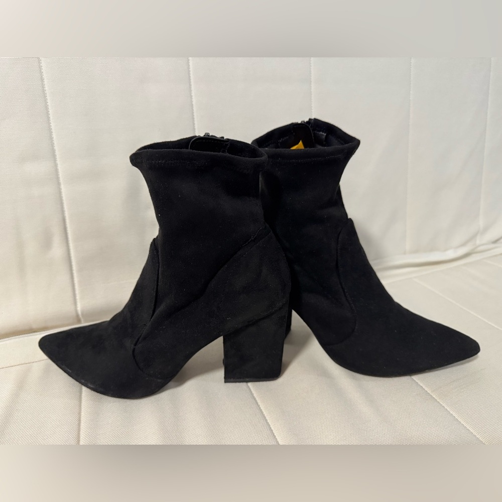 Express women’s ankle boots booties block heels pointed toe zip-up